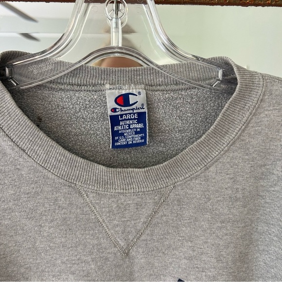 Vintage Champion Gray Crewneck Sweatshirt with Carolina UNC Tarheels - Picture 3 of 6